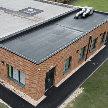 External drone image of the extension to Fountaindale School